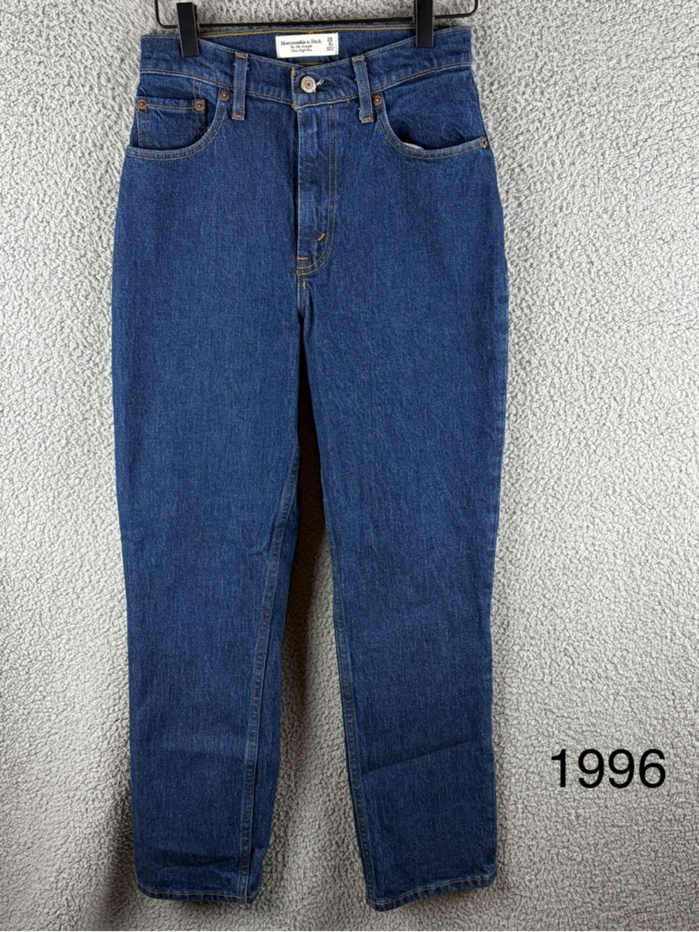 Abercrombie & Fitch Dark Blue 90’s Ultra High-Rise Straight Jeans Curve Love 25